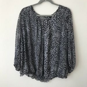 Plus size leopard print blouse